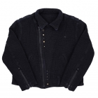 VESTE DOUBLE RIDERS STUDDED SASHIKO LOVE GINZA -SIZE XL - WOLF'S HEAD, Takuji Mikita, sashiko, biker jacket, studded, Porter Classic